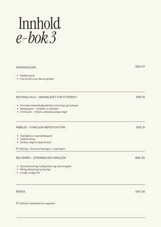 E-bok 3 "Materialer, møbler og belysning"